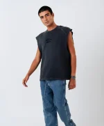 DIAMOND SLEEVELESS HOODIE BLACK (3)