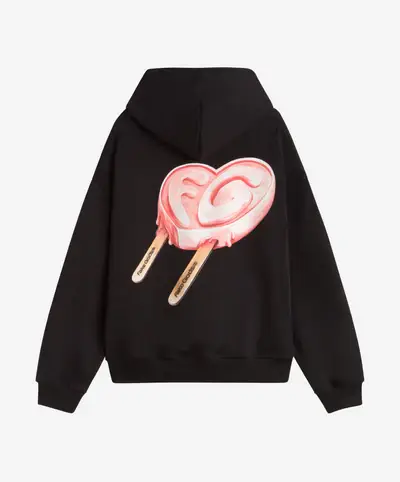 ICED HEART HOODIE BLACK