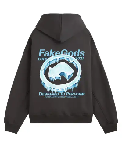 Fakegods Iced Logo Hoodie Dark Gray