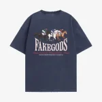 HORSE RACE TEE BLUE GREY
