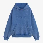LOGO WASHED HOODIE BLUE (1)