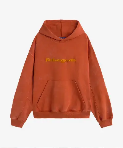 LOGO WASHED HOODIE ORANGE