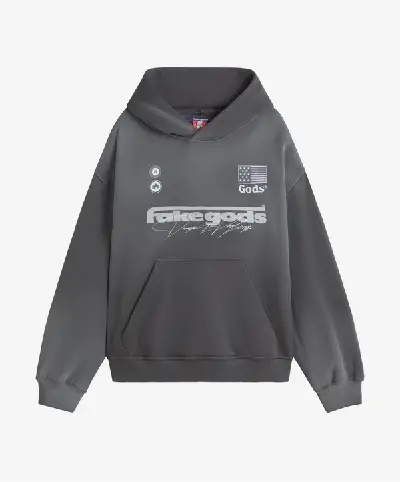 SIGNATURE WASHED HOODIE DARK GREY