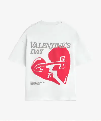 VALENTINE'S TEE WHITE RED