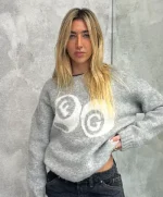 Suéter de punto de mohair Billiard gris claro (3)