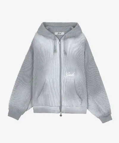 Waffle Zipper Light Grey