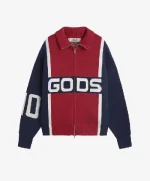 Alpine Rally Knitted Zipper Red Navy