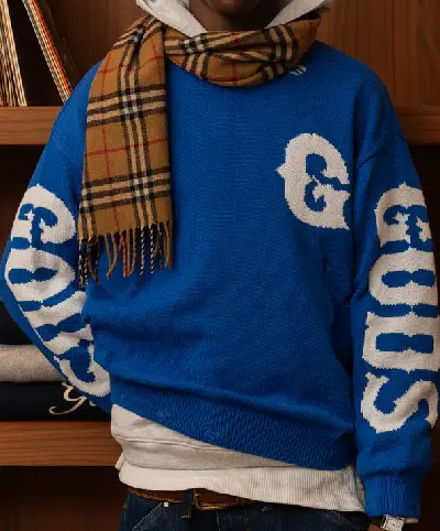 G Side Knitted Sweater Blue (1)