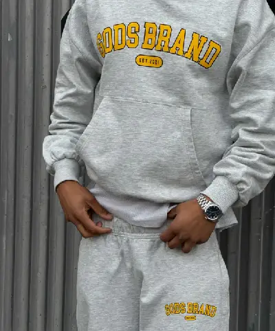 Godsbrand Cropped Hoodie Grey Melange (1)