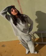 Handwritten Knitted Joggers Light Grey (3)