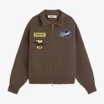 Racing Knitted Zipper Brown