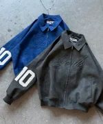Chaqueta de cuero vegano gris oscuro (5)