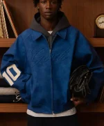 Vegan Leather Jacket Blue (1)