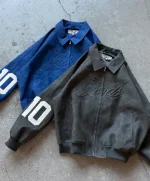 Vegan Leather Jacket Blue (3)