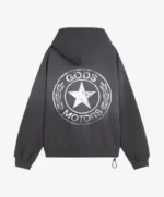 SUDADERA CORTA CON CAPUCHA MOTOR, NEGRA (2)