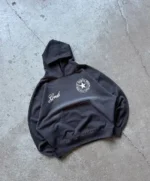 SUDADERA CORTA CON CAPUCHA MOTOR, NEGRA (5)