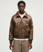 Vegan Leather Jacket Brown (1)