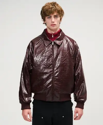 Vegan Leather Jacket Crocodile (1)