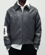 Vegan Leather Jacket Dark Gray (4)